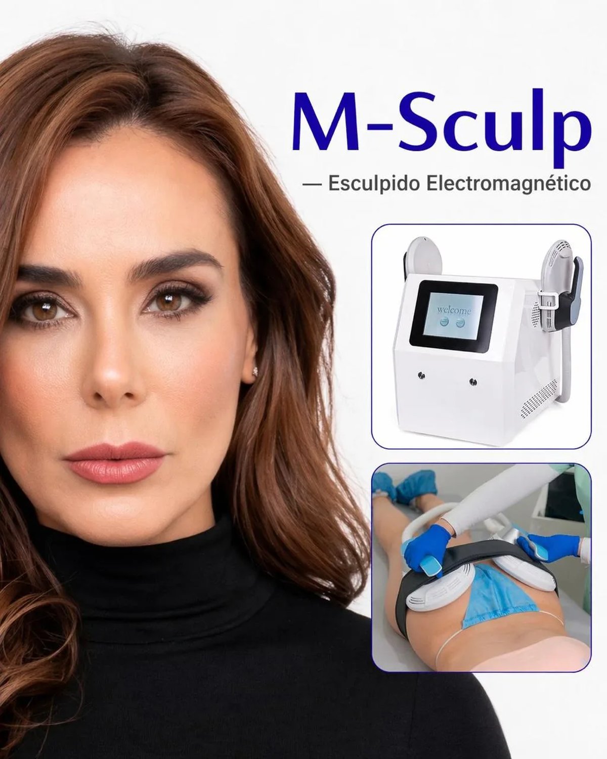 Tratamiento M-Sculp de esculpido electromagnético HIFEM para tonificar y reducir grasa en Bogotá